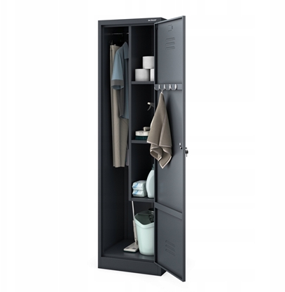 Attēls no Metalowa szafa gospodarcza AGNES, 500 x 1850 x 500 mm, antracyt