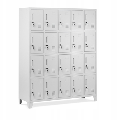 Attēls no Metalowa szafa socjalna BHP skrytkowa ROBERT, 1360 x 1720 x 450 mm, szara