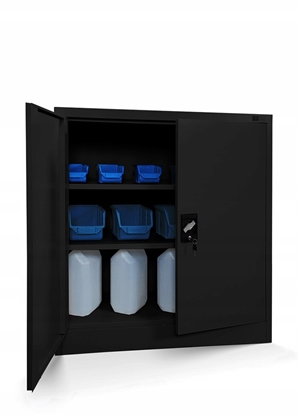 Attēls no Metalowa szafka z drzwiami BEATA, 900 x 930 x 400 mm, czarna
