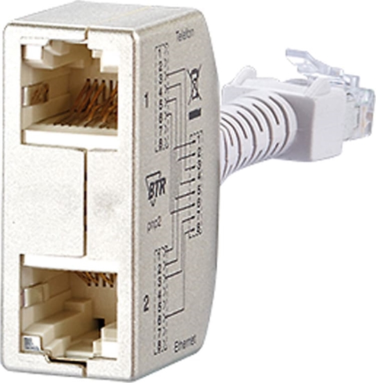 Picture of Metz Connect Cable Sharing Adapter pnp2, 1x Ethernet, 1x telephone (ISDN)