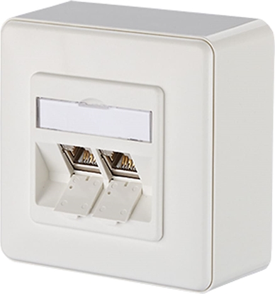 Picture of Metz Connect Dose AP/2 reinweiss E-DAT Modul 2 Ports, Kat.6 (Class E)