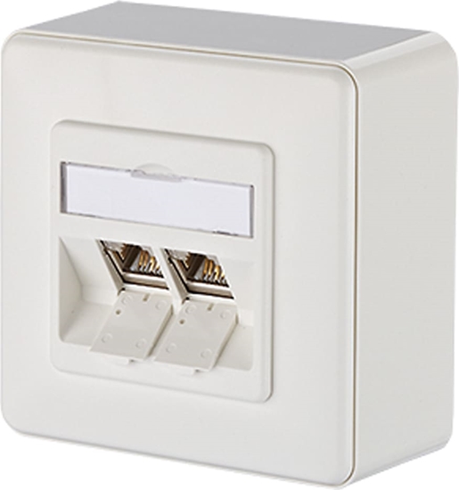 Picture of Metz Connect Dose AP/2 reinweiss E-DAT Modul 2 Ports, Kat.6 (Class E)