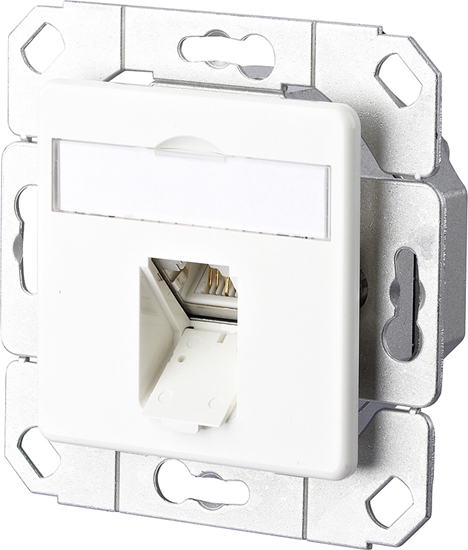 Picture of Metz Connect E-DAT C6A 1 port flush mounted trunking installation, pure white