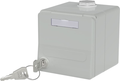 Picture of Metz Connect IP44 surface-mounted module housing, hinged cover & lock, 2 port unequipped for Keystone, grey