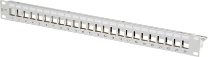 Picture of Metz Connect Keystone 19 inch module frame 1RU, 24 port grey unequipped, shielded