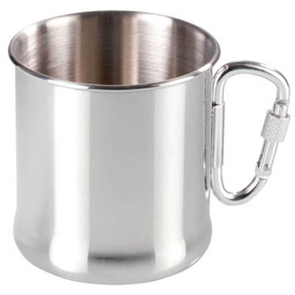 Attēls no Meva Stainless steel tourist mug with carabiner, 270 ml