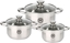 Attēls no MG Home Garnki stalowe MG Home Moderno zestaw 3 garnków z pokrywkami na indukcj