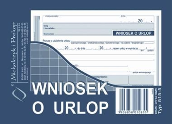 Изображение Michalczyk & Prokop Druk Wniosek o udzielenie urlopu, 40kart., M&P (38K049A)