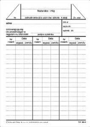 Изображение Michalczyk & Prokop Karta biblioteczna czytelnika 980-5