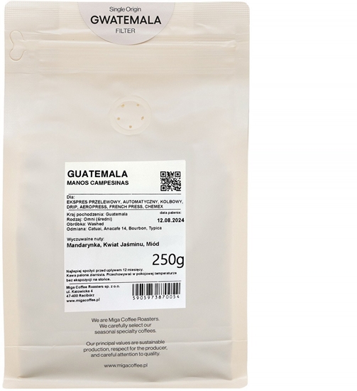 Picture of Miga Coffee - kawa ziarnista Gwatemala Manos Washed Filter 250g