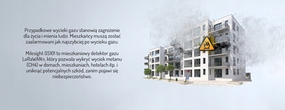 Picture of MILESIGHT Milesight GS101 Czujnik Gazu / Metanu CH4 w technologii LoraWan wbudowany Alarm dzwikowy i lampa alarmowa do 5 Lat pracy na baterii