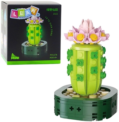 Attēls no Mini Klocki Konstrukcyjne Kaktus Z Róowym Kwiatem 176 el. LEAN TOYS