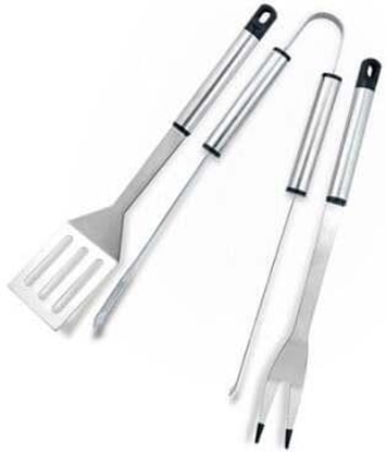Attēls no Mirpol Narzdzia do grilla stal nierdzewna widelec szczypce opatka zestaw 3w1