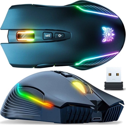 Изображение Mysz Onikuma ONIKUMA CW905 Myszka Gamingowa bezprzewodowa RGB : Kolor - czarny