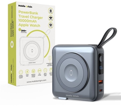 Изображение Mobile Origin Powerbank & Travel Charger, Lightning/USB-C Cable, MagSafe/AW/iPhone Compatible, grey