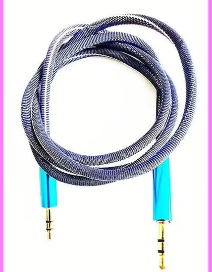 Изображение Mocco Textile Premium AUX Cable 3.5 mm -> 3.5 mm 1m Blue