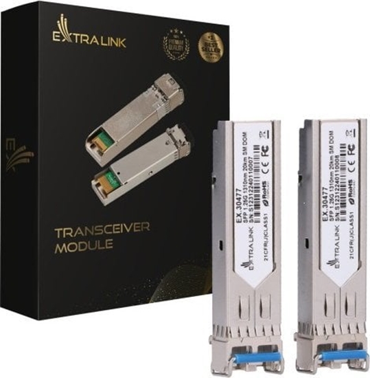 Picture of Modu SFP ExtraLink EXTRALINK SFP 1.25G 1310NM 20KM SM DOM 2-PACK (DEDICATED TO HP/ARUBA)