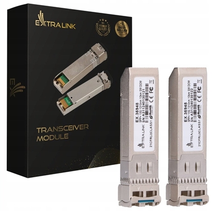 Attēls no Modu SFP ExtraLink EXTRALINK SFP+ 10G 1310NM SM LC 10KM 2-PACK (DEDICATED TO HP/ARUBA)