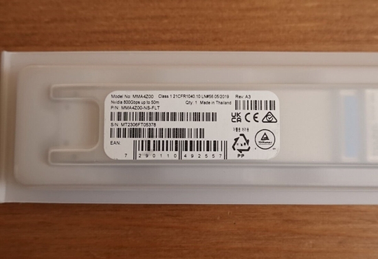 Picture of Modu SFP NVIDIA NVIDIA - OSFP Empfangermodul - 800 Gigabit Ethernet - 2 Anschlusse - MPO-12/APC Mehrfach-Modus - bis zu 50 km - 850 nm