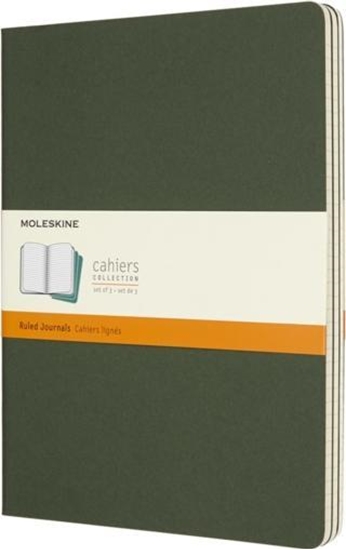 Picture of Moleskine Myrtle Green Extra Large Ruled Cahier Journal (set Of 3)
