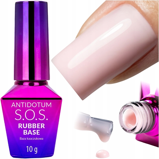 Picture of MOLLY NAILS_S.O.S. Antidotum Rubber Base baza kauczukowa do manicure pedicure i ozdób Powder Pink 10g