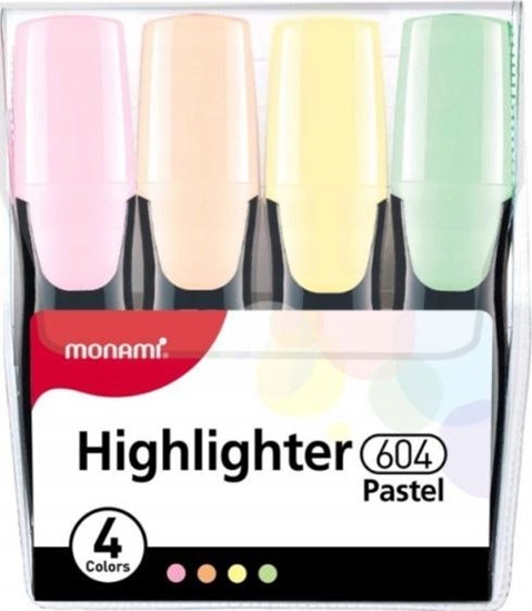 Picture of Monami Gruby zakrelacz Highlighter 604 - zestaw 4 kolorów pastelowych Monami