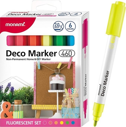 Picture of Monami Markery Akrylowe Dekoracyjne Deco Marker B 460 6 Kolorów Fluorescencyjny