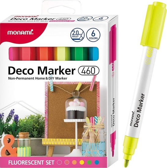 Picture of Monami Markery Akrylowe Dekoracyjne Deco Marker B 460 6 Kolorów Fluorescencyjny
