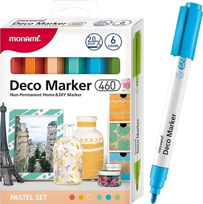 Picture of Monami Markery Akrylowe Dekoracyjne Deco Marker B 460 6 Kolorów Pastelowe