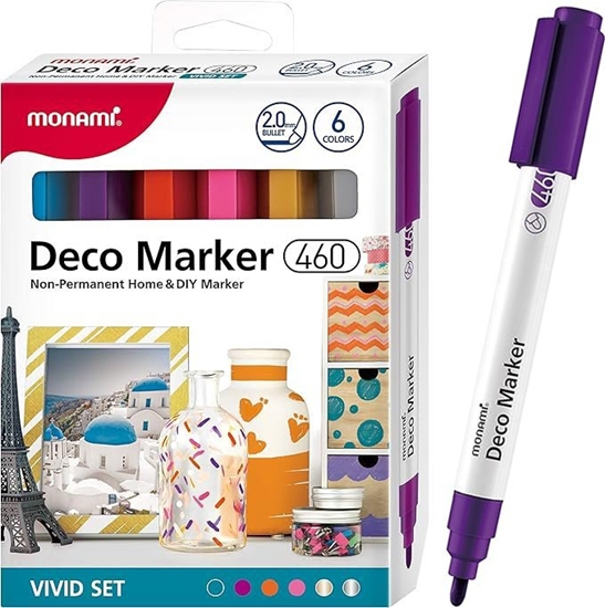 Picture of Monami Markery Akrylowe Dekoracyjne Deco Marker B 460 6 Kolorów Vivid