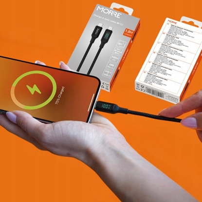 Attēls no MORRE KABEL DO ADOWARKI USB-C 100W 1,5m Z WYWIETLACZEM LED