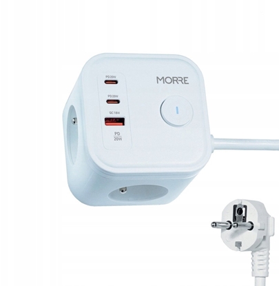 Attēls no MORRE KOSTKA ZASILAJCA 3G, 2xUSB, USB-C 1,5m