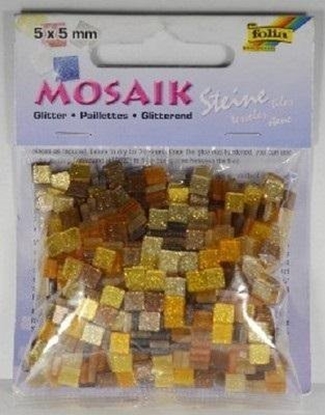 Picture of Mozaika kamyczki brokatowe 5x5mm brzowy