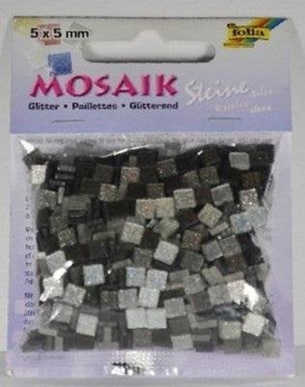 Picture of Mozaika kamyczki brokatowe 5x5mm szary