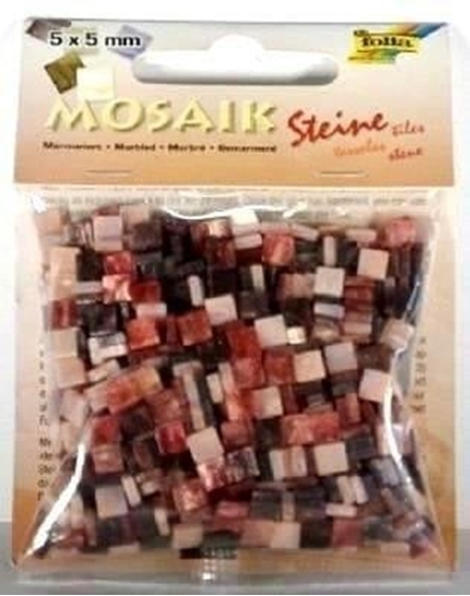 Picture of Mozaika kamyczki marmurkowe 5x5mm czerwona EDUKAMP