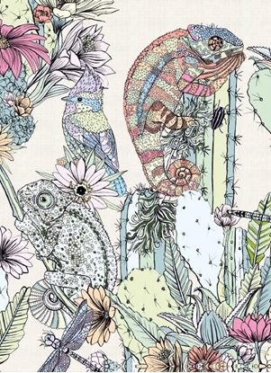 Attēls no Museums & Galleries Karnet B6 z kopert - Cactus Chameleons