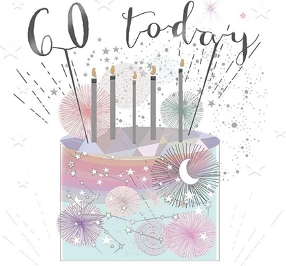 Attēls no Museums & Galleries Karnet kwadrat may z kopert Urodziny 60 wieczki