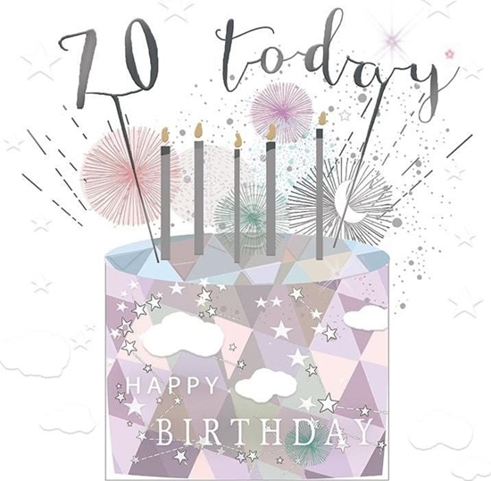 Picture of Museums & Galleries Karnet kwadrat may z kopert Urodziny 70 wieczki