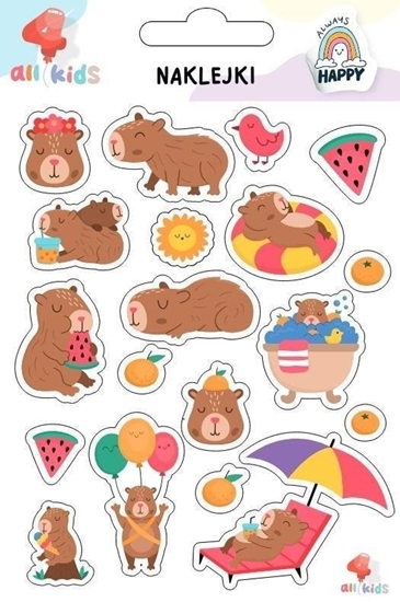 Изображение Naklejki dla dzieci Kapibara wakacyjna