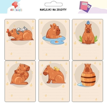 Изображение Naklejki na szafk i zeszyt Kapibara 1