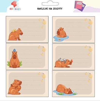 Изображение Naklejki na szafk i zeszyt Kapibara 2