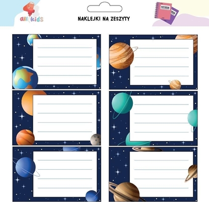 Изображение Naklejki na szafk i zeszyt Kosmos