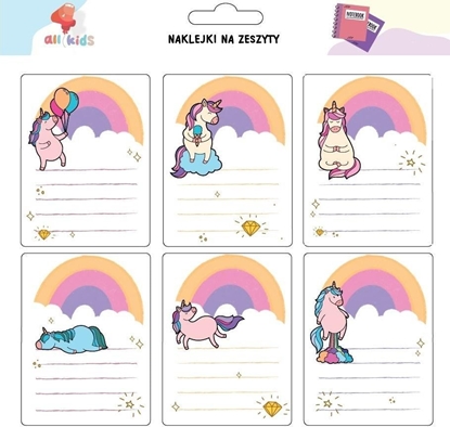 Изображение Naklejki na szafk i zeszyt Tczowe jednoroce