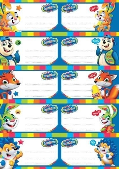 Picture of Naklejki na zeszyt A5 (20szt) BAMBINO