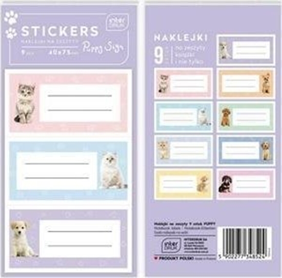 Picture of Naklejki na zeszyty 9szt Puppy Sign