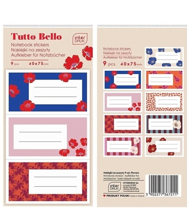 Attēls no Naklejki na zeszyty Flowers 9szt