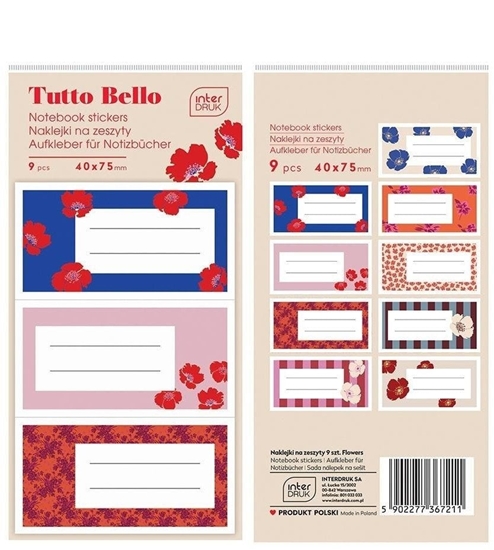 Picture of Naklejki na zeszyty Flowers 9szt