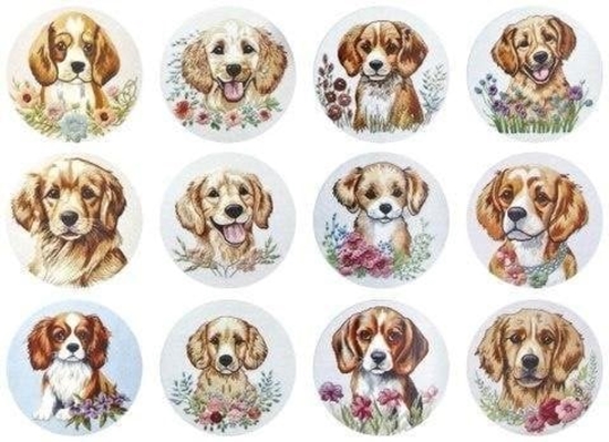 Изображение Naklejki papierowe na tamie Psy 500szt