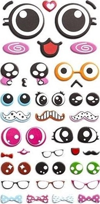 Picture of Naklejki puffy 44szt zabawne buki