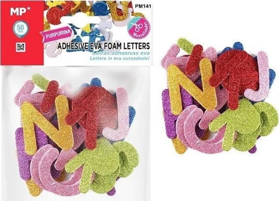 Изображение Naklejki z pianki literki brokat 50mm